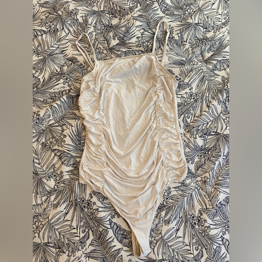 Maisie White Rutched Bodysuit